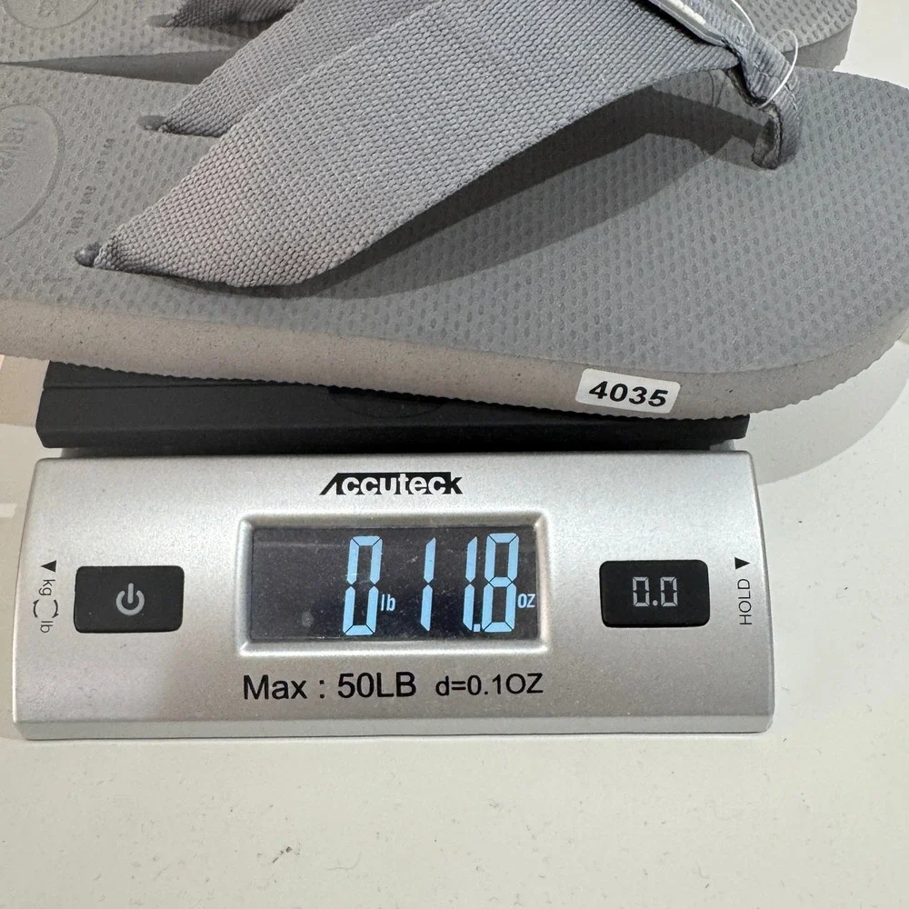 Havaianas Shoes Mens Size 8 Gray Sandals Flip Flops Casual Beach Lightweight New
